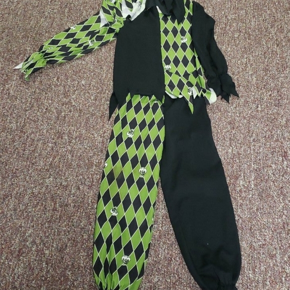 SPIRIT HALLOWEEN kids Evil Jester costume sz S 8-10 - Picture 2 of 7